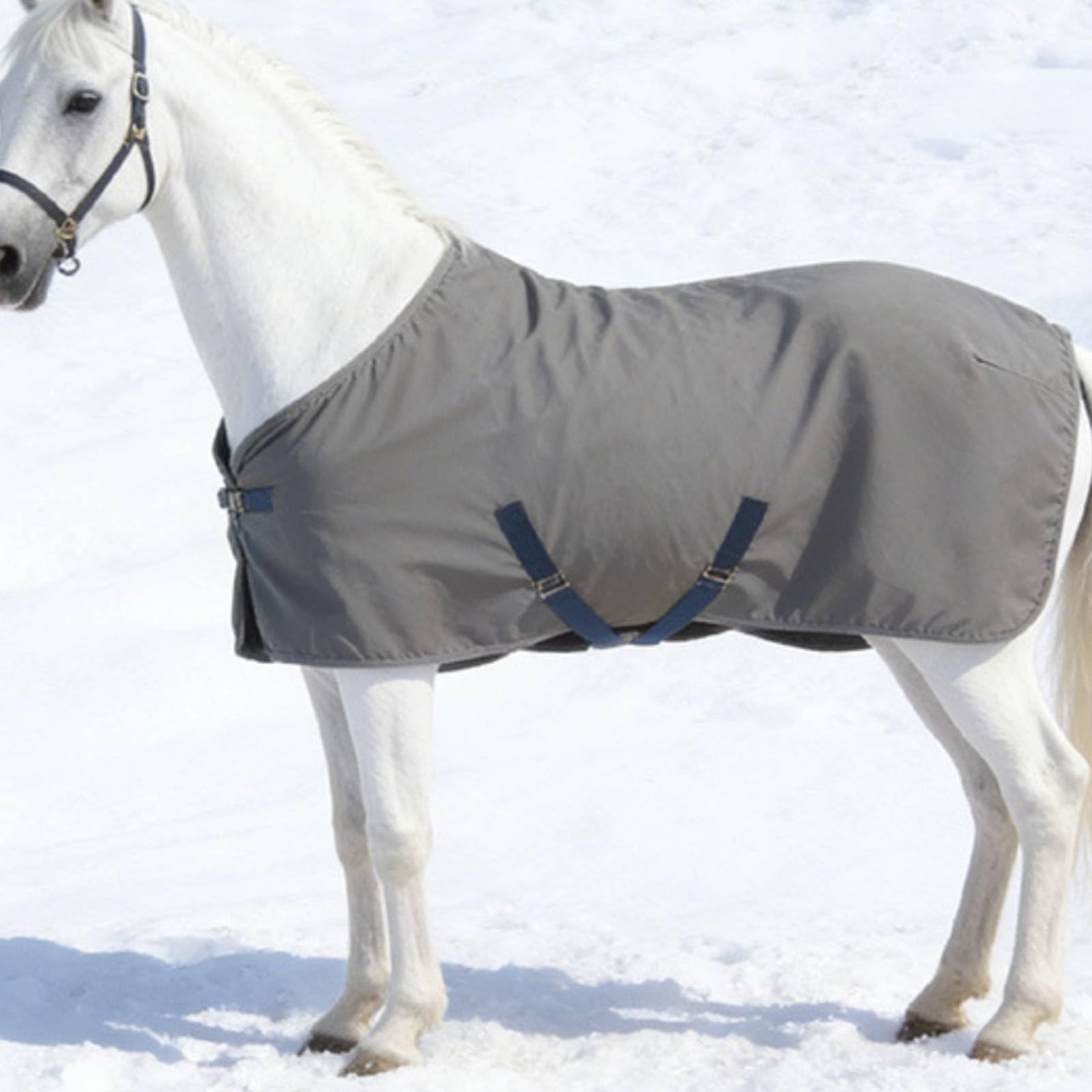Coperta Cavallo Invernale Imbottita Coperta Cavallo Traspirante Regolabile Attrezzatura Equestre per Puledri, Inverno, 130 Cm