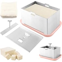 Stainless Steel Tofu Press and Paneer Maker with Tofu-Presser Towel and Drip Tray, DIY Tofu Maker Cheese Press, Effortless Water Removal for Homemade Firm Tofu, Paneer, Cheese16x12x9cm