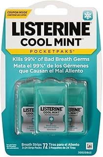 Listerine PocketPaks Breath Strips Cool Mint 72 Each (Pack of 8)