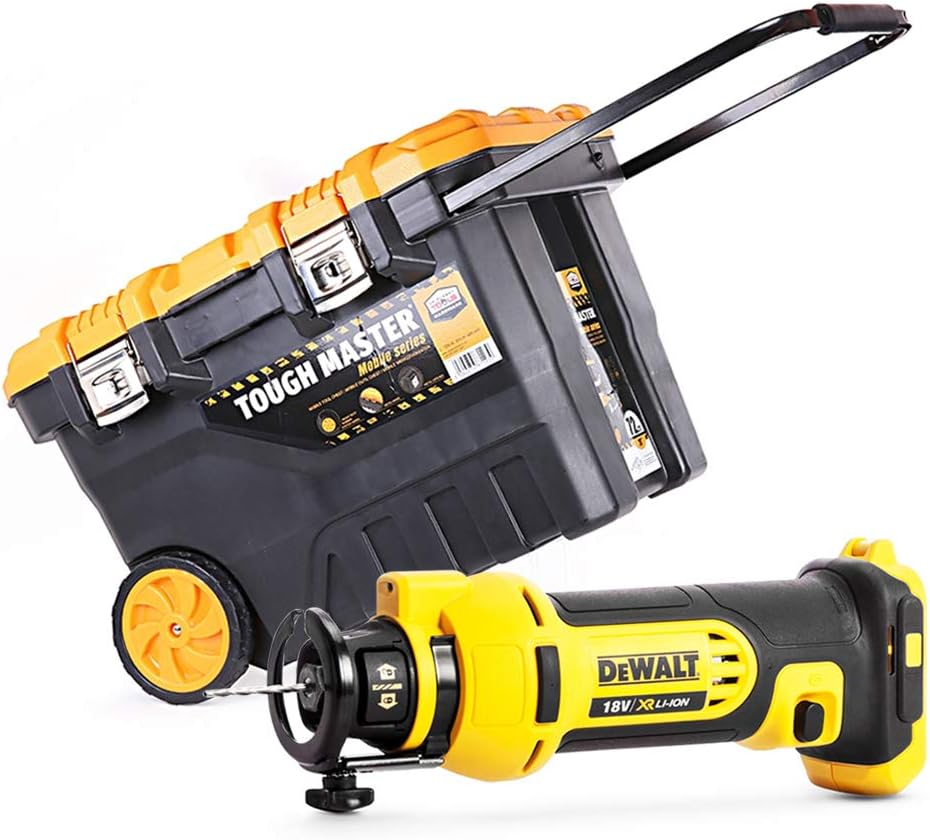 Dewalt DCS551 18V XR Drywall Cut-Out Tool with 28" Tool Box Chest on Wheel
