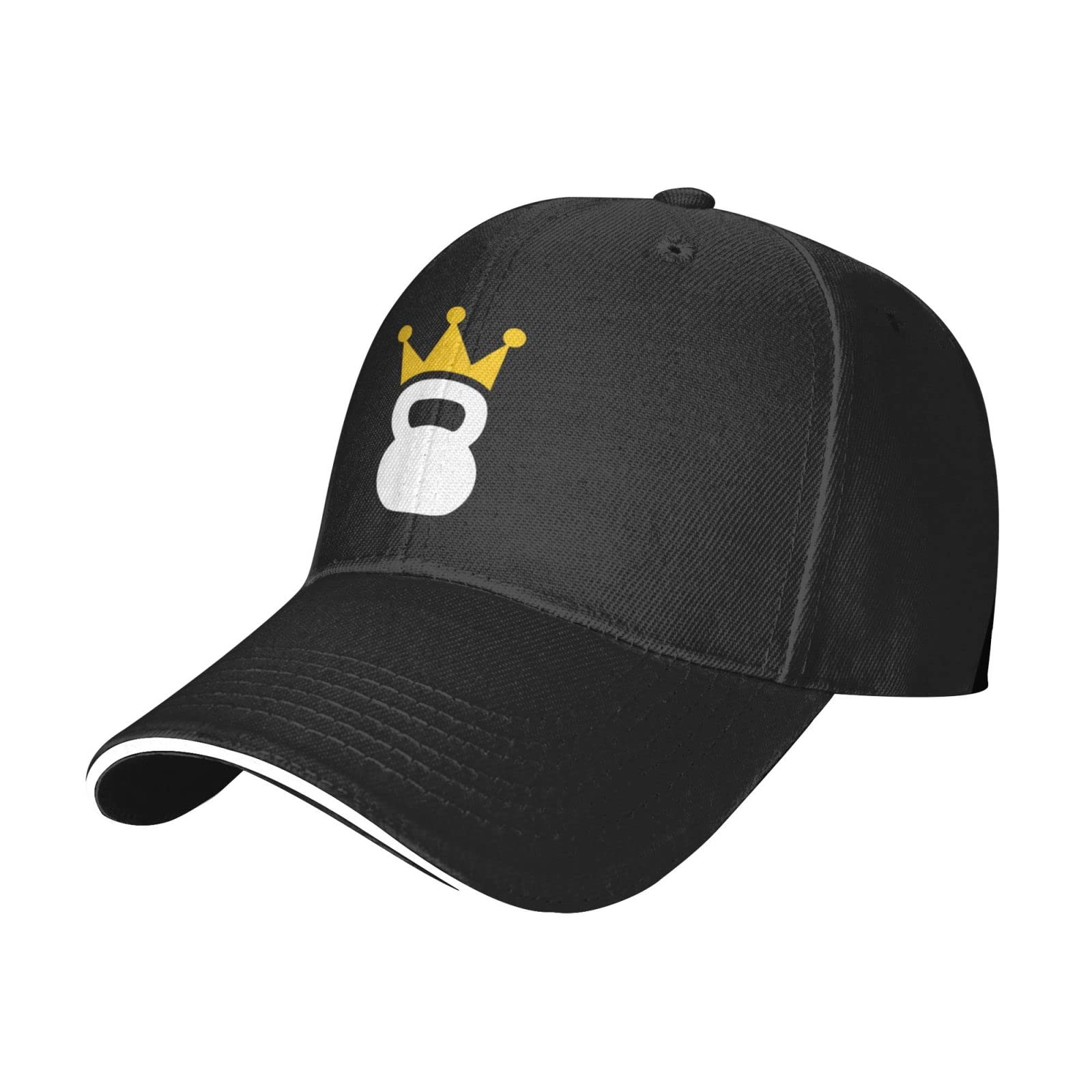 Rfshop Unisex #577 Kettlebell Crowns Baseball Cap, Trucker Hats Vintage Cotton Dad Hat For Men Women Black