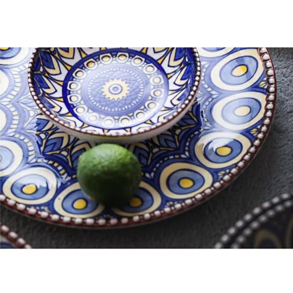 Salaterka miska do makaronu salaterka miska ceramiczna miska na ryż dom spersonalizowana miska na chleb miska deserowa egzotyczny styl ręcznie rysowana miska kreatywna zastawa stołowa zupy i miski do sałatek (kolor: A)