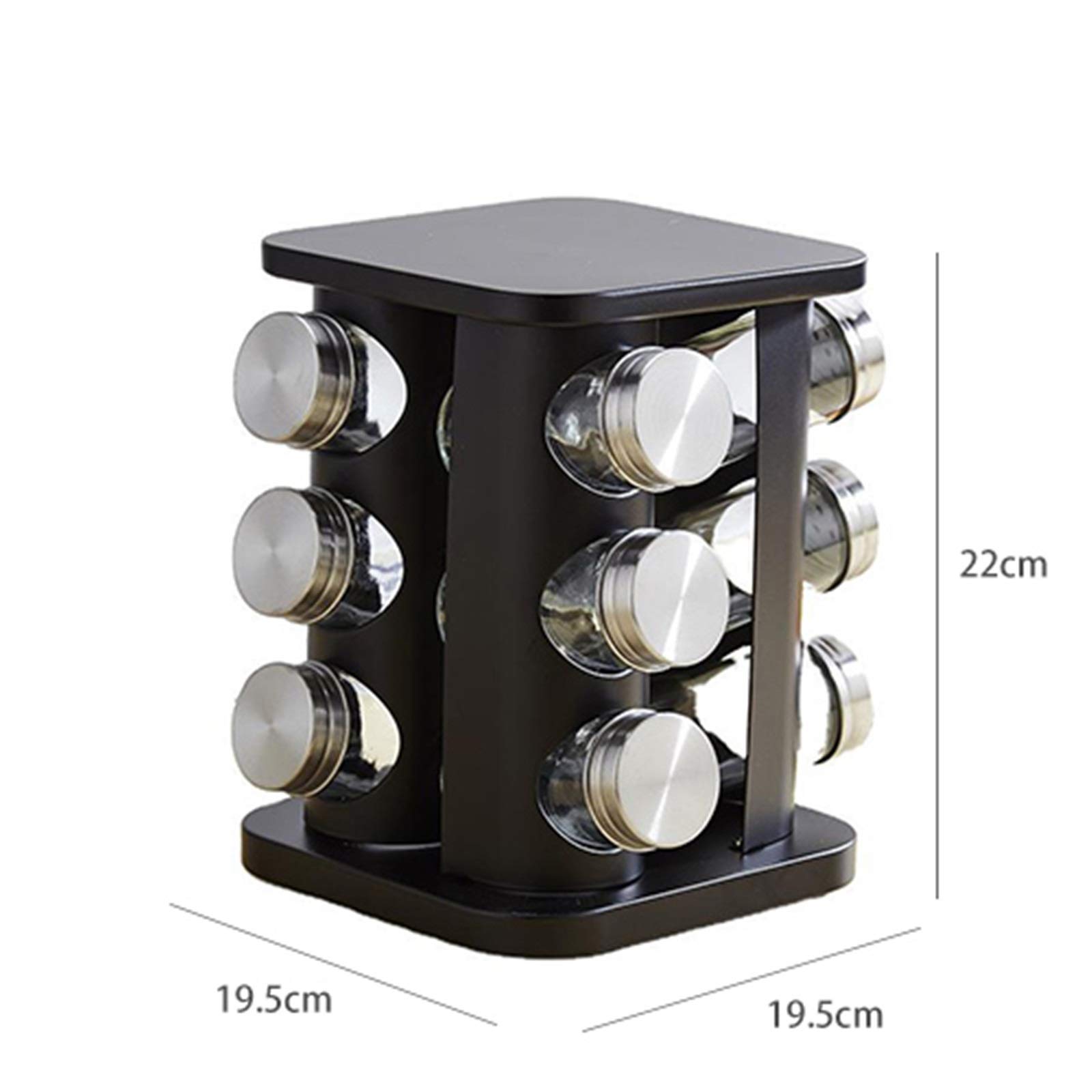 Porta Condimenti da Cucina Barattoli for spezie sale peperoncino spezia rack vetro condimento bottiglia set con supporto girevole per Famiglie e Ristoranti
