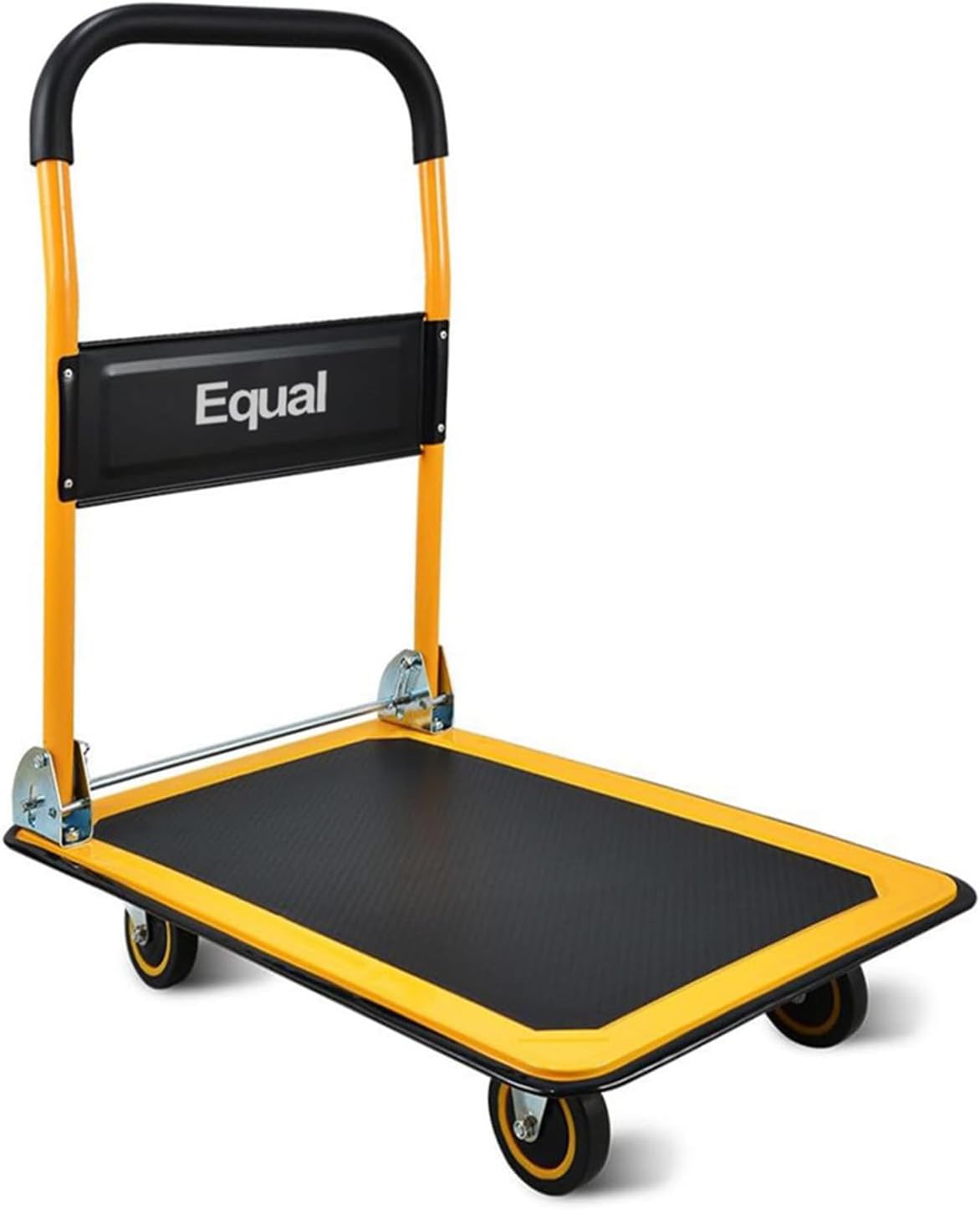 Equal 300kg Portable Foldable Steel Platform Trolley - Heavy-Duty Steel Frame - 360 Degree Rotating High-Density PU Wheels - 1-Year Warranty - Home, Warehouse and Industrial Use (91cm x 61cm)