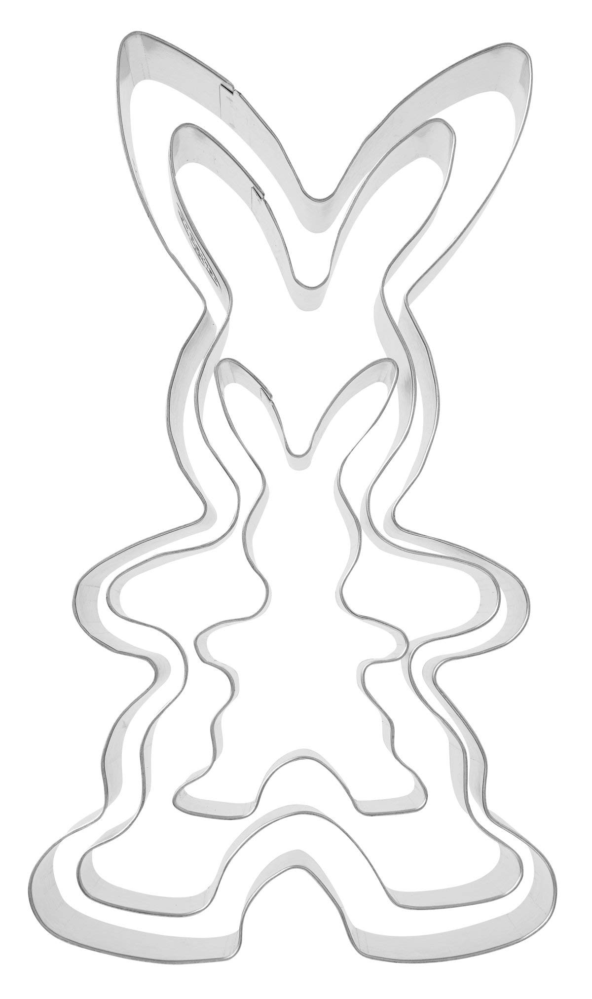 Dr. Oetker Ausstecher Hasenfamilie – Goldiges Ostern, 3-teiliges Set, Weißblech/verzinnt, backofengeeignet, Designed in Germany