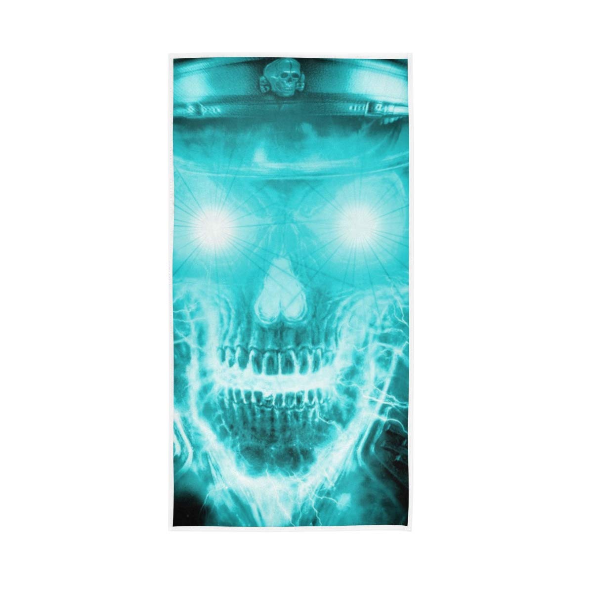 REFFW Blue Flaming Skull Black Cool Highly Absorbent Decorative for Bathroom Home Hotel Gym Spa Guest Multipurpose Soft Large Bath Towels Hand Wildlife