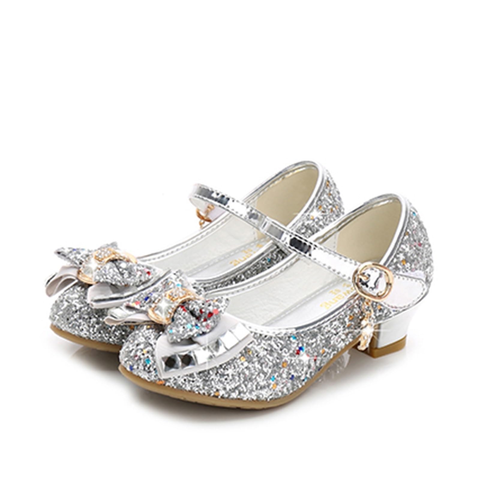 Zapatos de princesa para niñas con tacón y purpurina ideal para fiestas