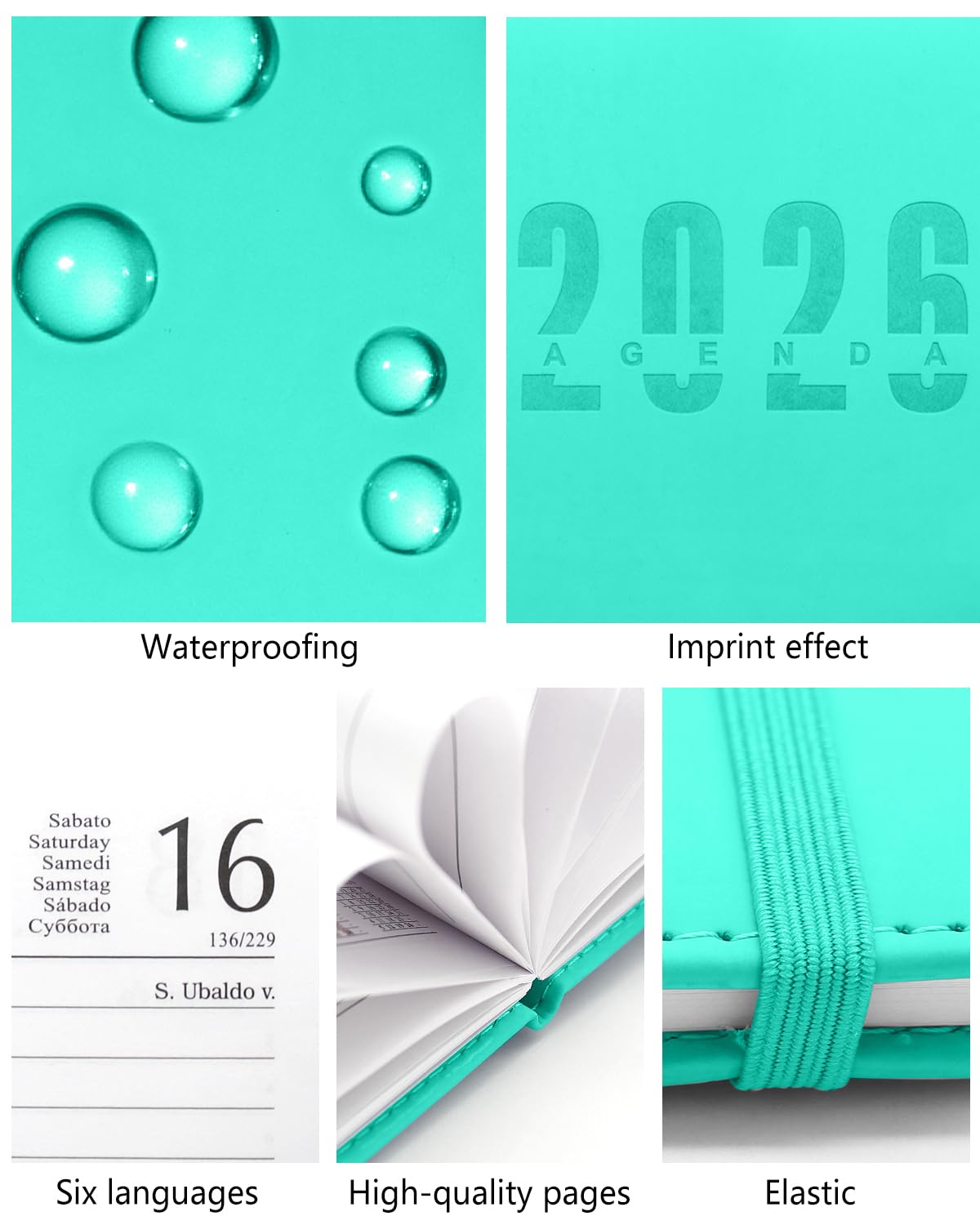 （Gen.-Dic.2026）HW CASA Settimanale Giornaliera 2026 Taccuino, Formato A5, Festività Internazionali (DE/IT/ES/EN/FR), Gennaio-Dicembre 2026