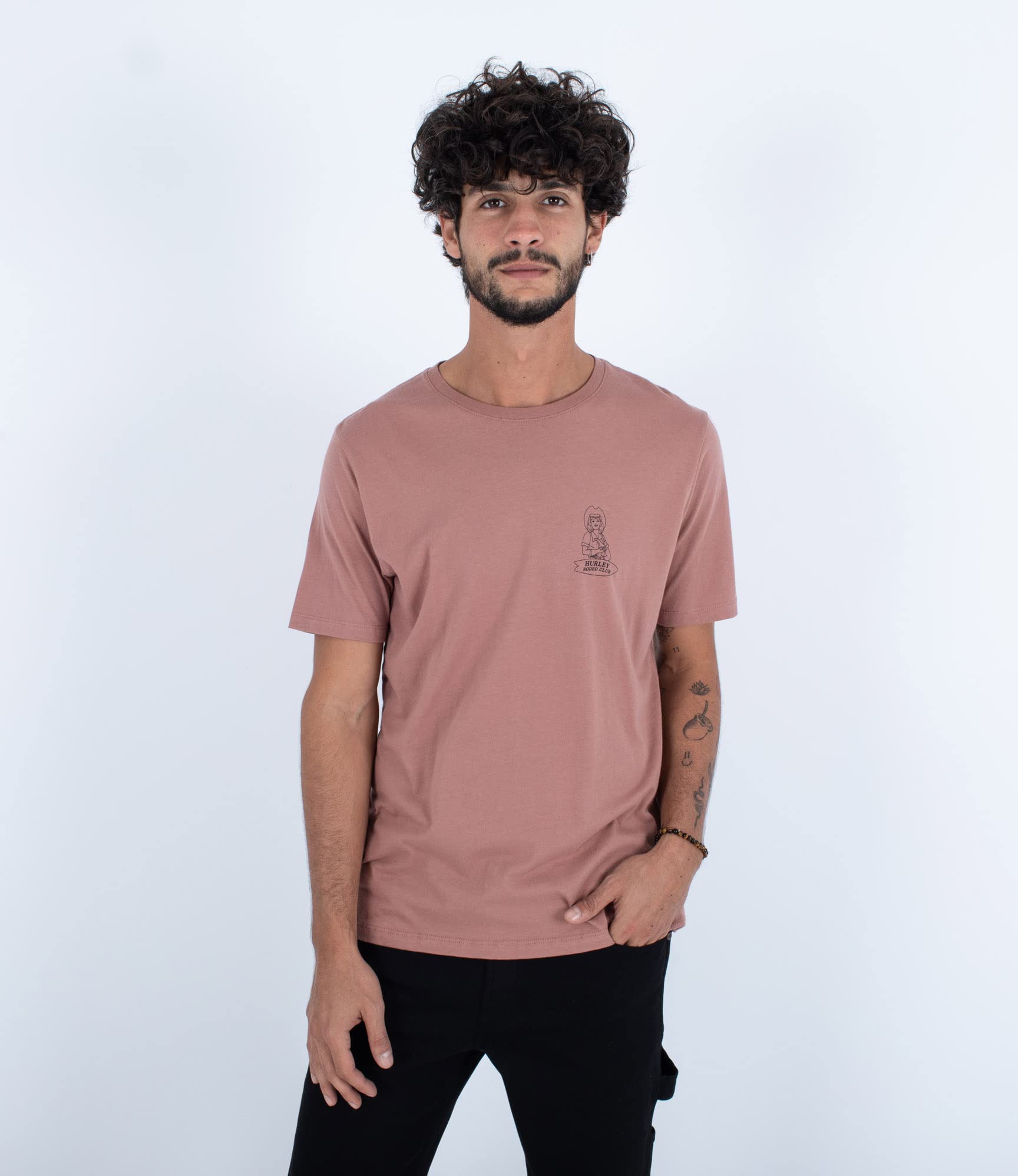 Hurley Men's Evd Rodeo S/S T-Shirt, Phantom Rose, XL