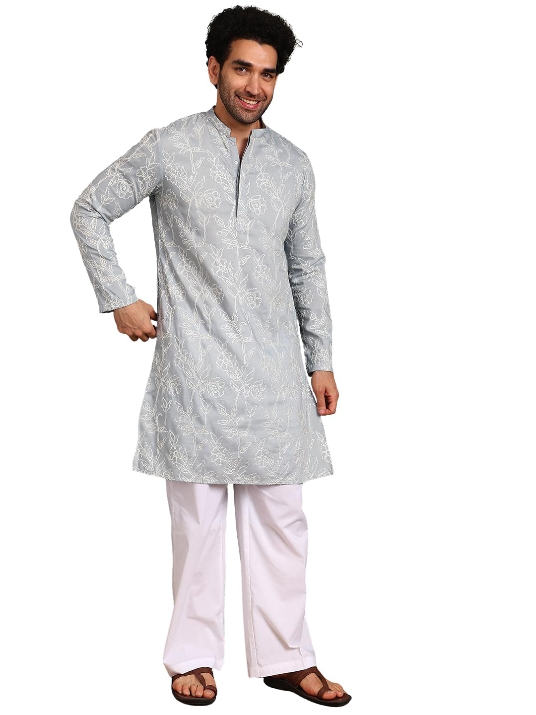 see designs Men Cotton Silk Straight Woven Design Kurtas With Pyjama| Fit : Regular Fit | Coller : Mandarin/Chinese Collar | Coord Set | Straight Fit-picture-32