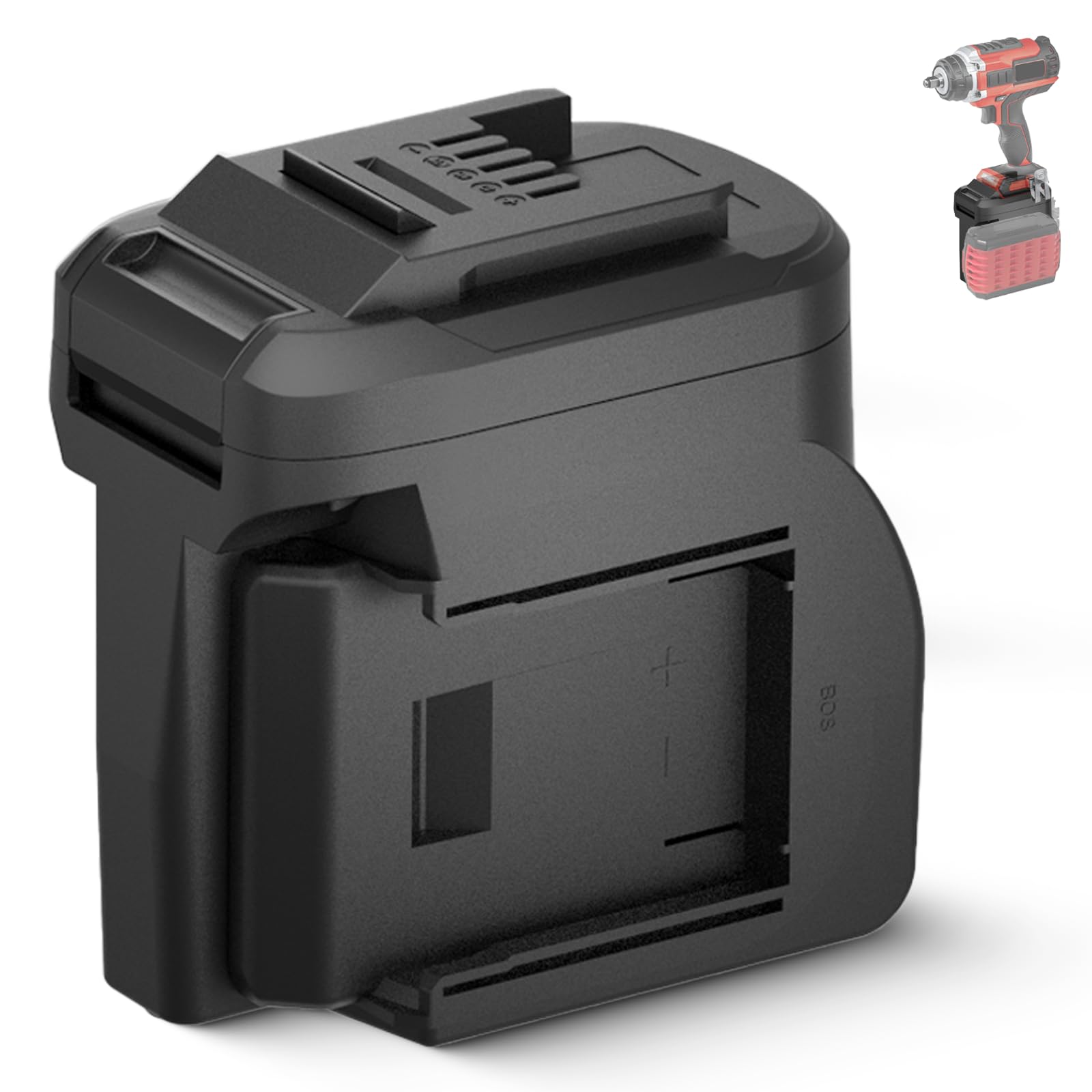 Einhell to Bosch Adapter, 2-in-1 Battery Adapter for Einhell 18 V 2 Pack Battery Works for Bosch Professional GBA 18 V Power Tool Simultaneously, More Power and Longer Work
