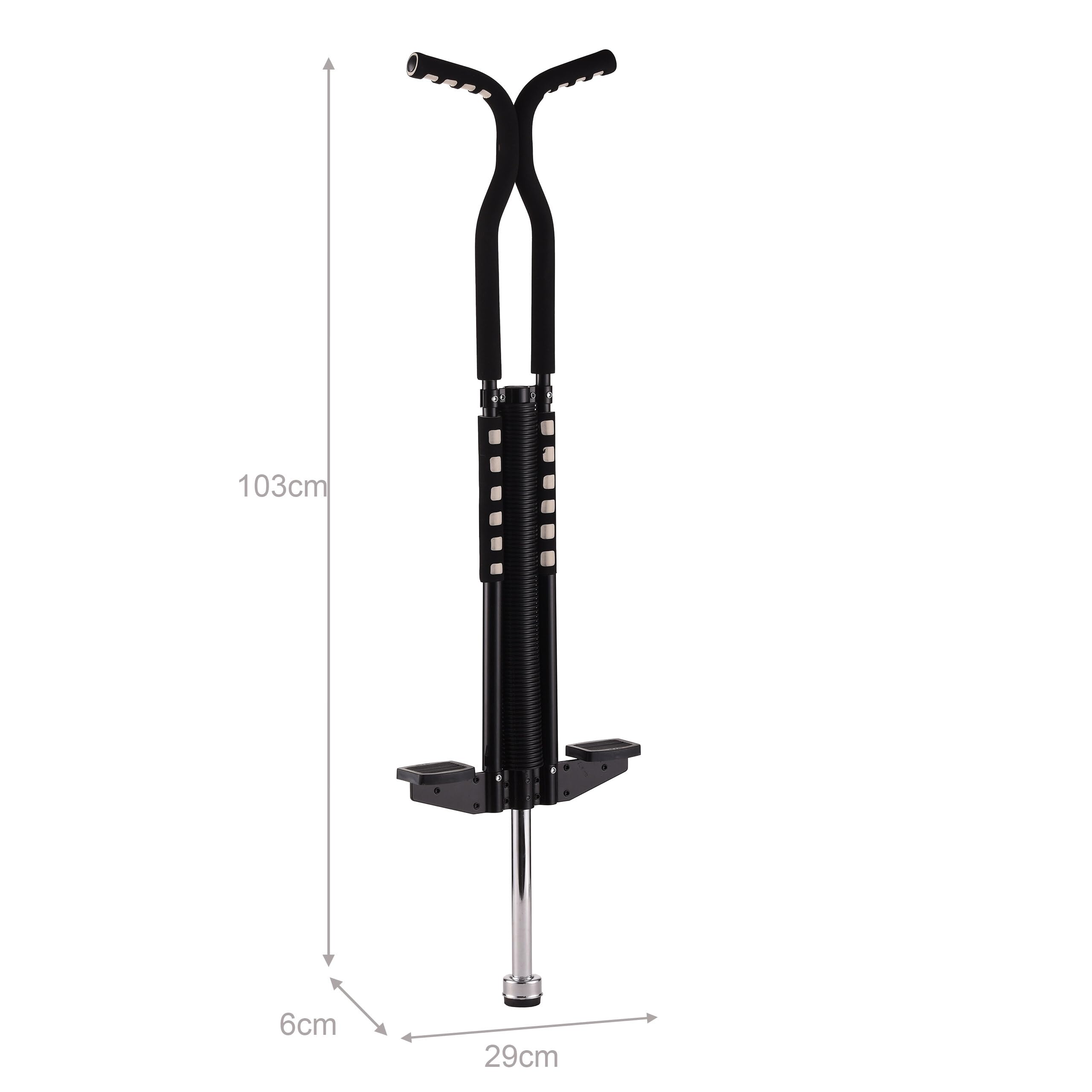 Relaxdays Salterello per Bambini, Pogo Stick, Bastone Salta-Salta, regge 60 kg, Impugnatura Imbottita, Acciaio Inox