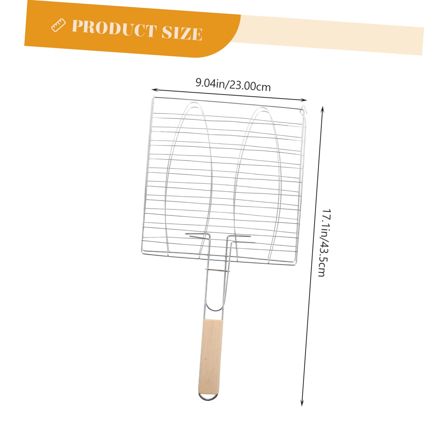 Happyyami Grill Basket Grilling Basket Fish Grilling Rack Clip Style Grill Heavy Duty Bbq Tool for Camping