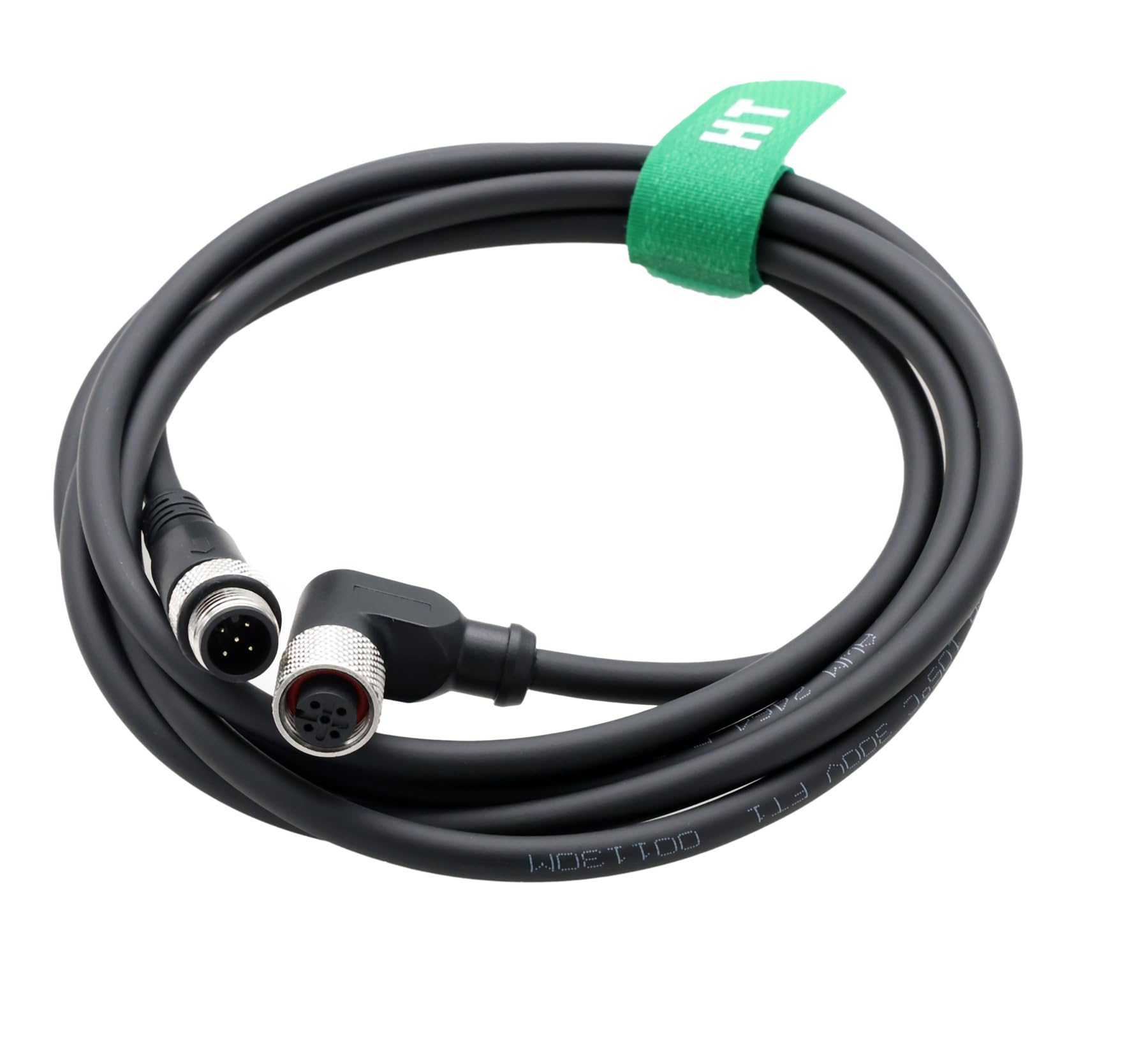HangTon Câble d'alimentation M12 5 broches mâle vers 5 broches femelle à angle droit pour capteur d'actionneur industriel CAN Bus dispositif d'automatisation réseau DeviceNet IO Link Profibus 2 m