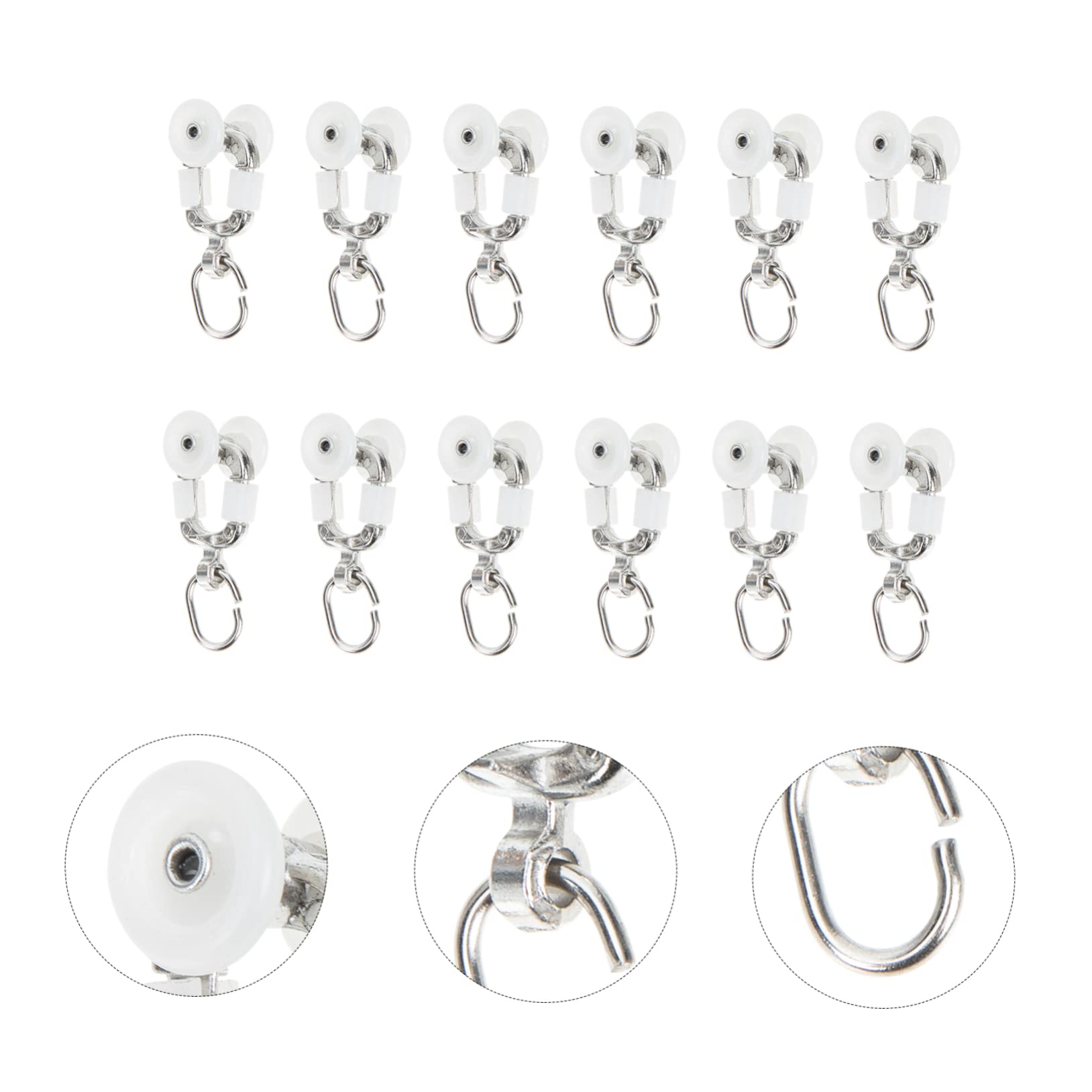 MAGICLULU 5 Sätze Zubehör Für Vorhangrollen Schiene Rollgleiter Für Vorhänge Zubehör Für Heimvorhänge Flexible Spur Fenster Gardinenhakenrolle Rad Für Gardinenläufer Plastik 12 Stück * 5