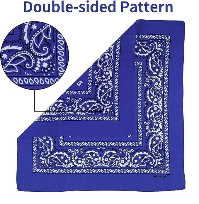 Image of SPIN CART Soft Breathable Cotton Paisley Bandana Handkerchief For Hair Head Bike For Men & Women