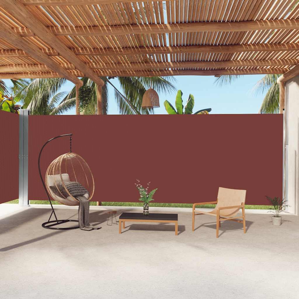 Store latéral 220 cm de haut en polyester résistant aux UV marron