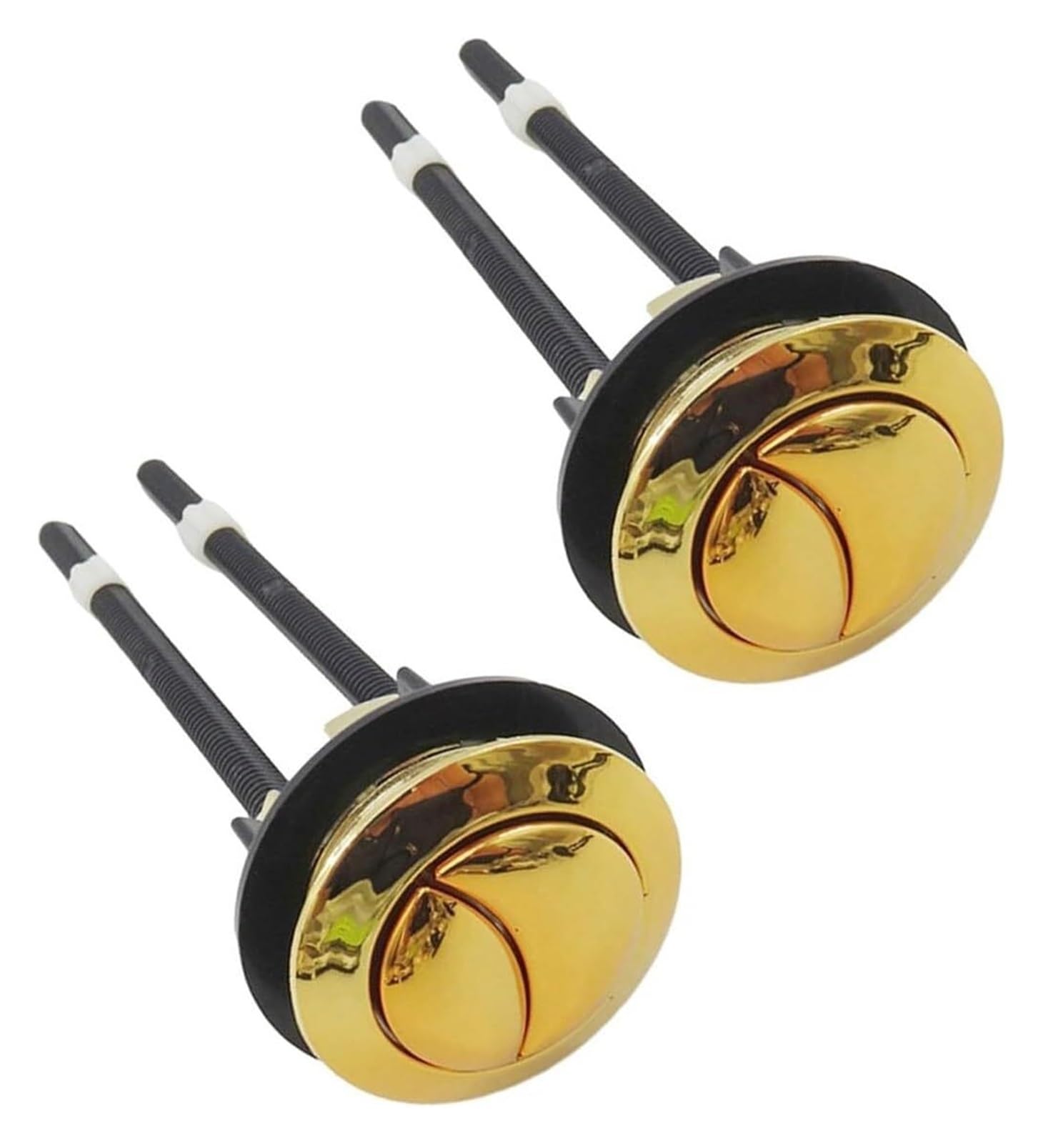 Pulsante for cassetta WC 2 pezzi 38mm 46mm 57mm oro for valvola di scarico doppio for serbatoi acqua a bagno parti utensili domestici(Fits 37mm46mm Hole)