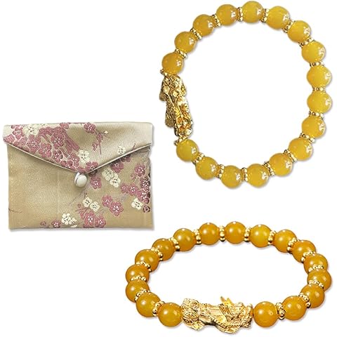 CREEAVILL Feng Shui Bracelet For Women Men Good Luck And Wealth Auspicious Gift Couples Charms Shining Brightly Friendship Beads Charm Pi Xiu Pi Yao Chinese Dragon