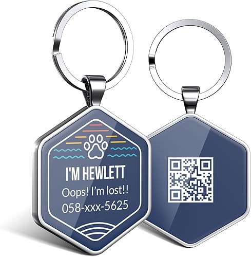 Etiquetas de identificación personalizadas para perros con código QR, etiquetas de identificación para mascotas, etiquetas de identificación para