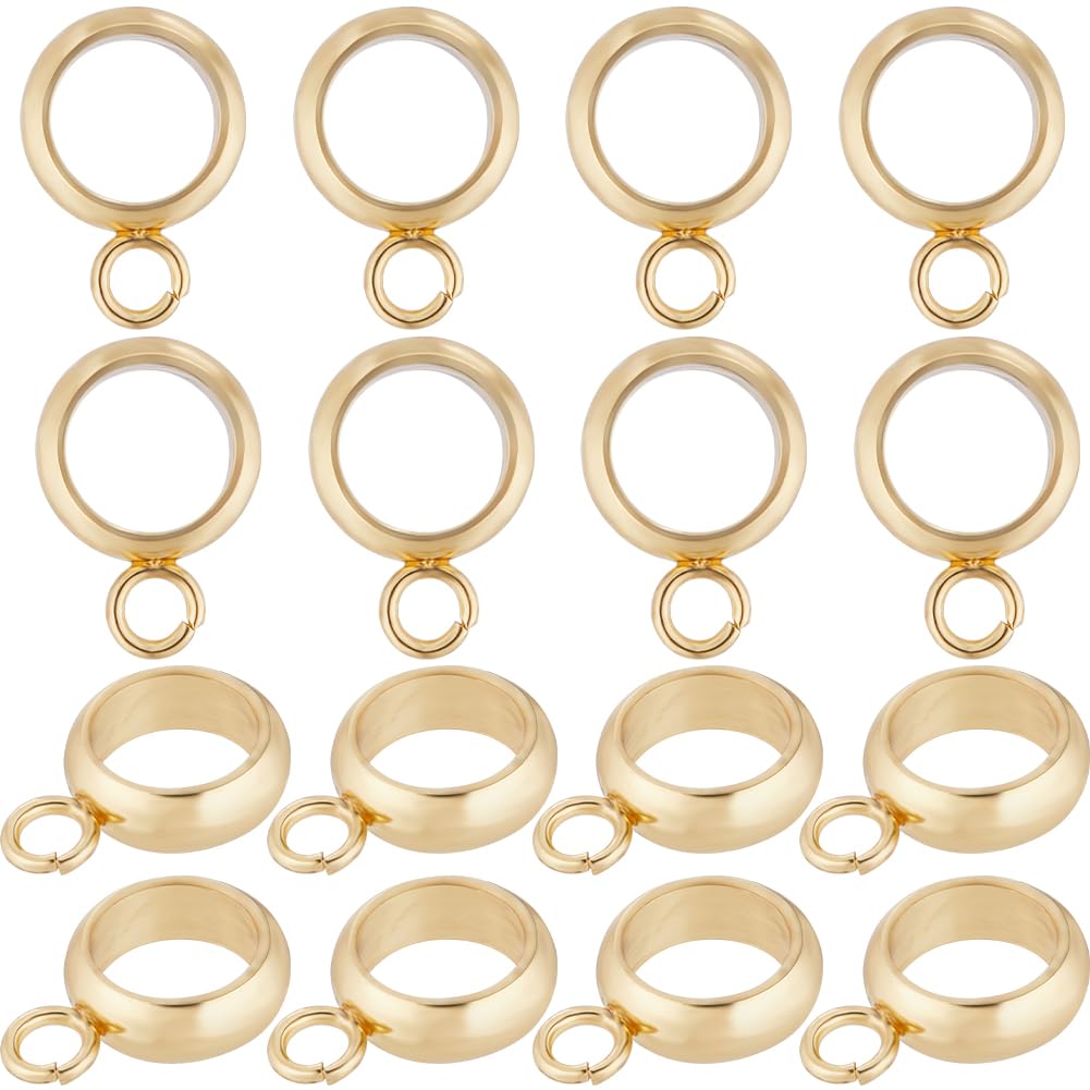 Bélières rondes en acier inoxydable plaqué or 18k durables pour bijoux raffinés