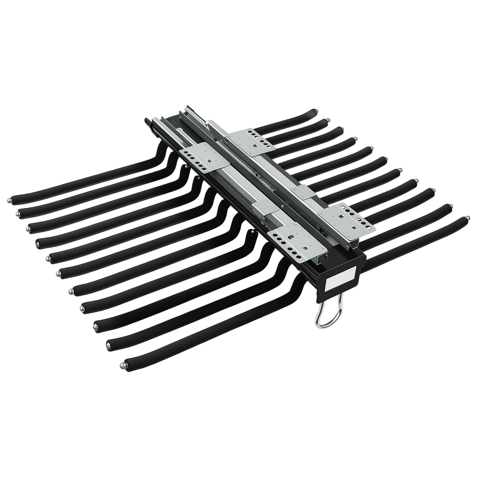 Tringle à vêtements extensible avec 22 barres, cintre peu encombrant pour pantalons, porte-pantalon haute résistance pour armoire, buanderie, espace de rangement, extensible, antidérapant (noir)