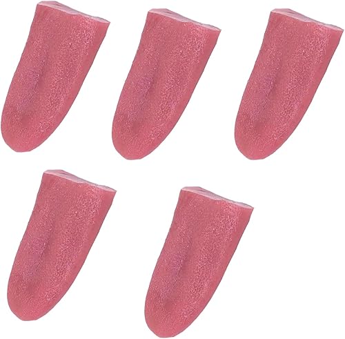 BinaryABC Lengua falsa de Halloween, lengua de broma de bromas realistas, accesorio de lengua horrible de Halloween, 5 unidades