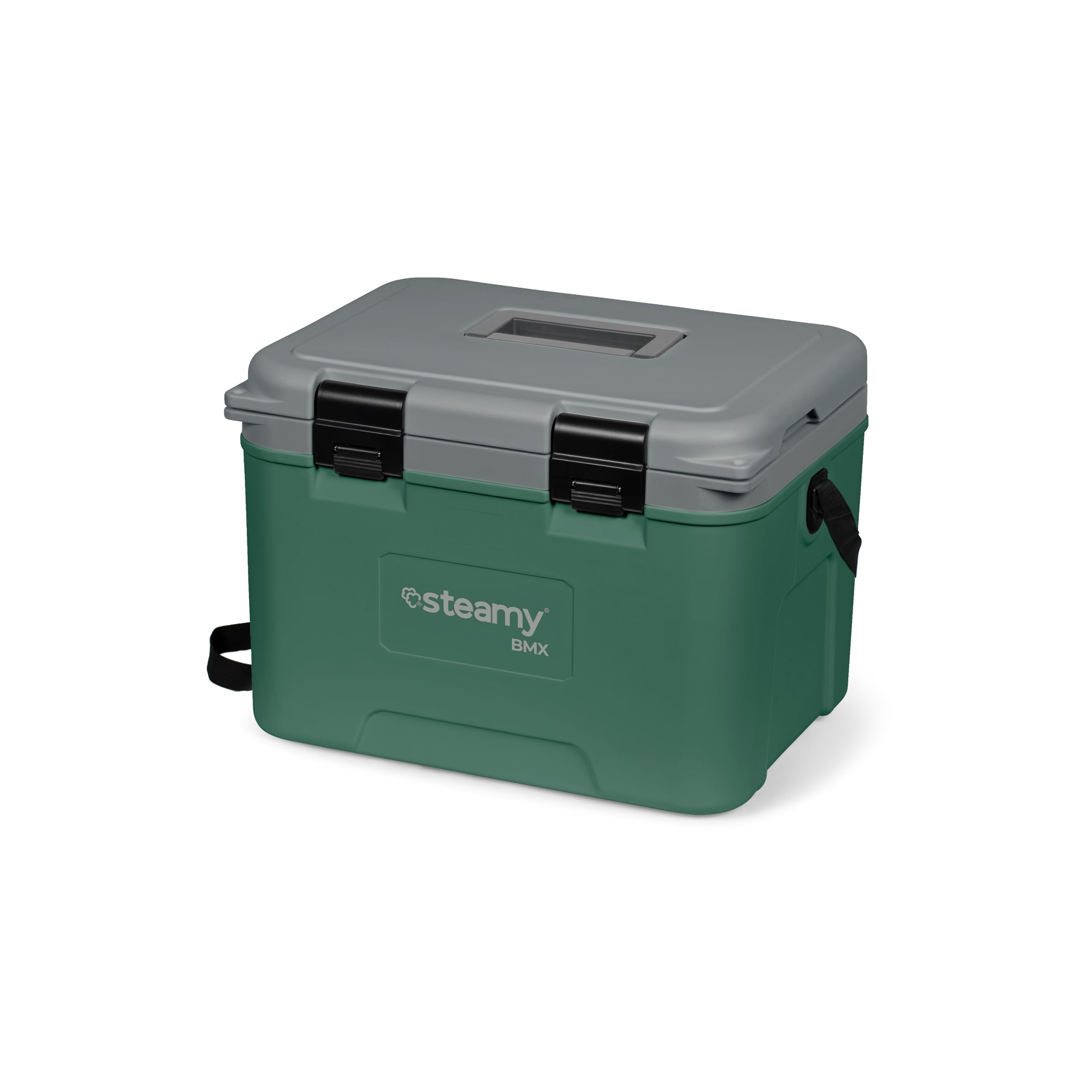 Steamy BMX 21 Glacière spécialement conçue pour Le déjeuner et Le Chantier avec séparateur et Plateau d'insertion, 21 litres, Verte
