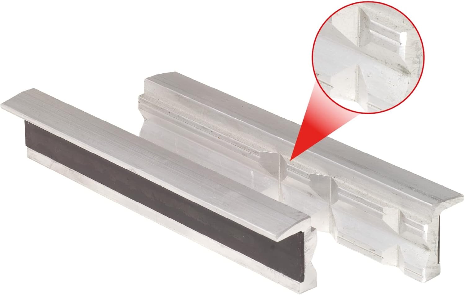 Aluminium Bench Vice Protective Jaws with Trapezoid Notches, 120mm