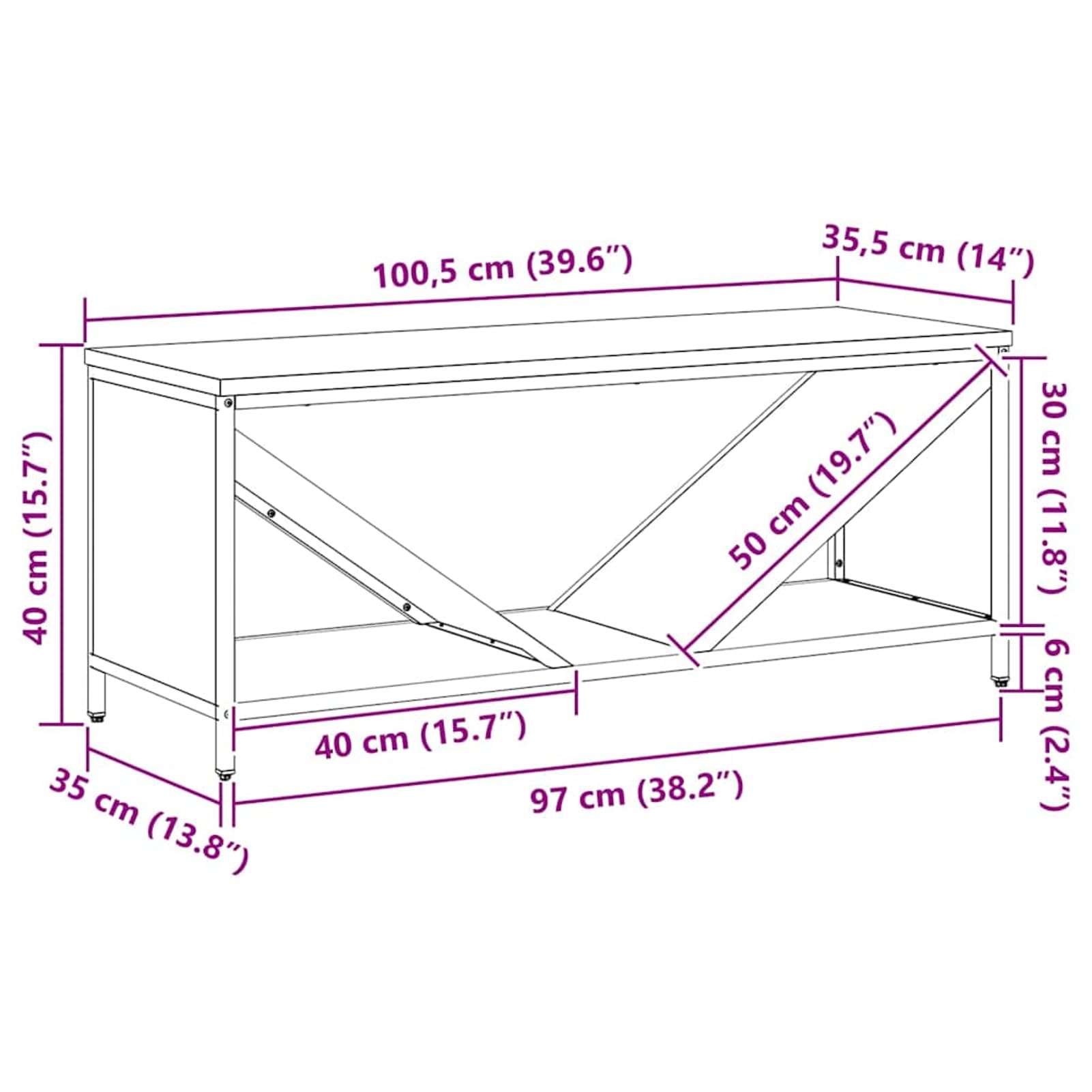 Brennholzregal Kaminholzregal mit massiver Kiefernholzplatte Anthrazit 100,5x35,5x40 cm – robust, stapelbar & trocknungsoptimiert für Kamin, Ofen & Wohnzimmer