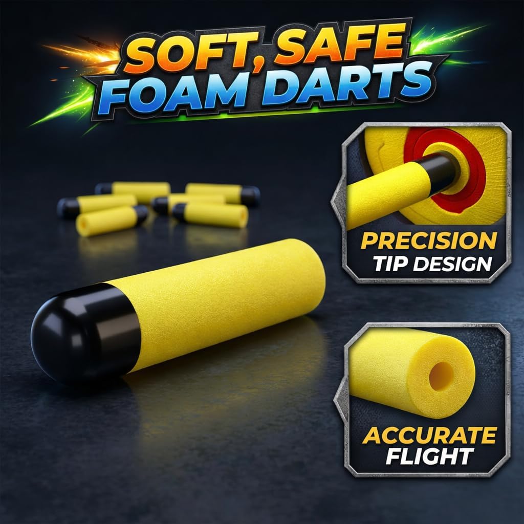 6 Pack Mini Foam Dart Blasters for Kids with 36 Darts, Micro Toy Foam Dart Guns, Nerf Compatible Mini Blaster Set, Bulk Party Favors, Small Toy Guns for Boys Girls Indoor Outdoor Play