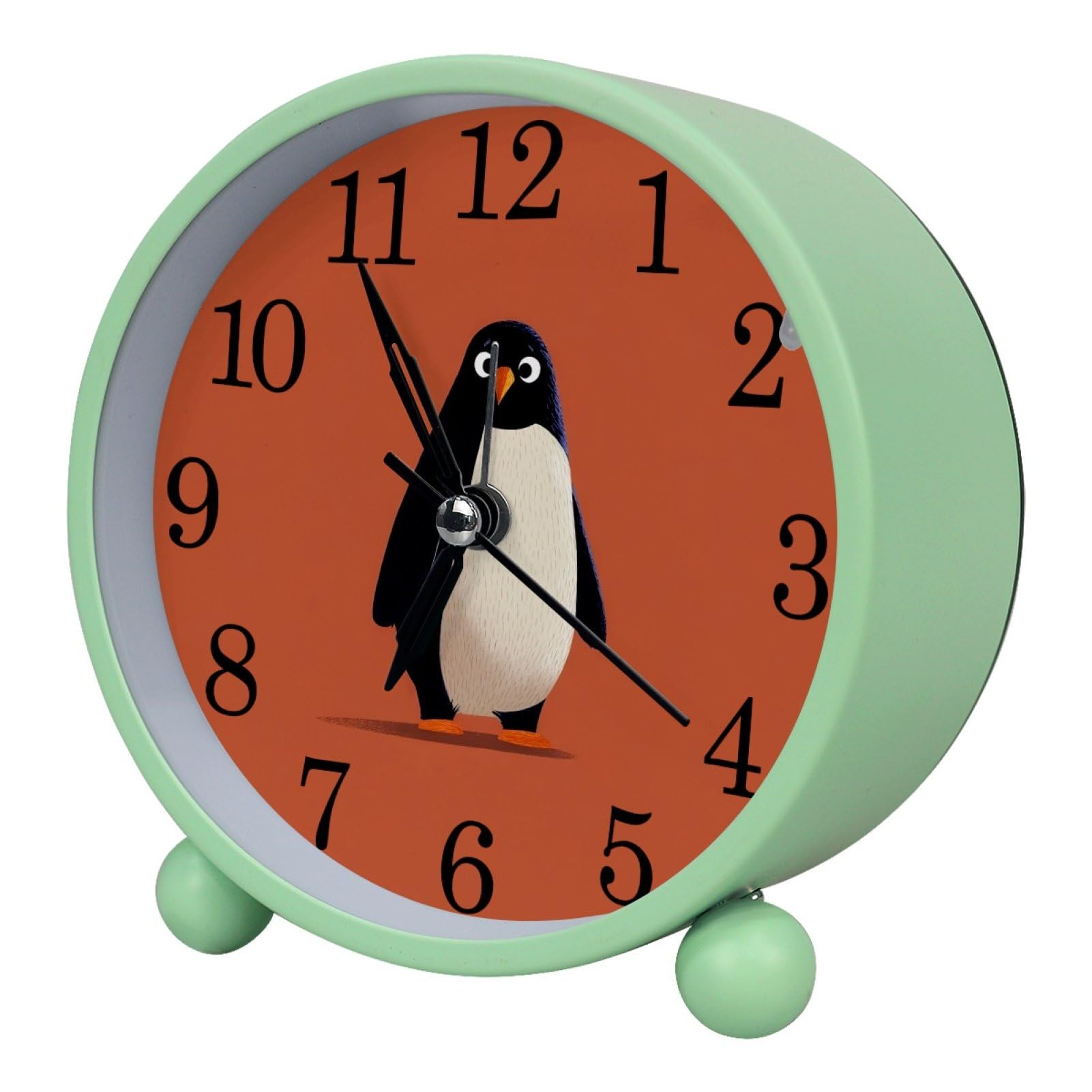 etoenbrc Silent Analog Alarm Clock with Light Slient Plastic Table Clock Small Battery Operated Clock for Living Room Bedroom Decor（Color306）