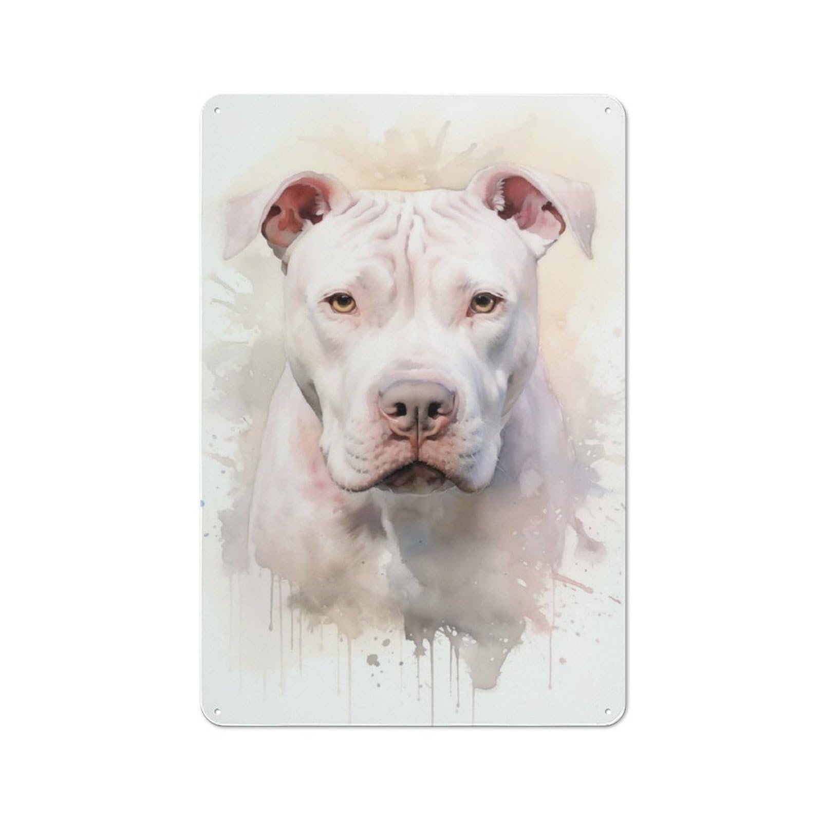 Junmoney Dogo Argentino Portrait Vintage Metal Wall Decor 30X20cm, Tin Wall Sign For Restaurant, Kitchen, Counter Or Breakfast Nook