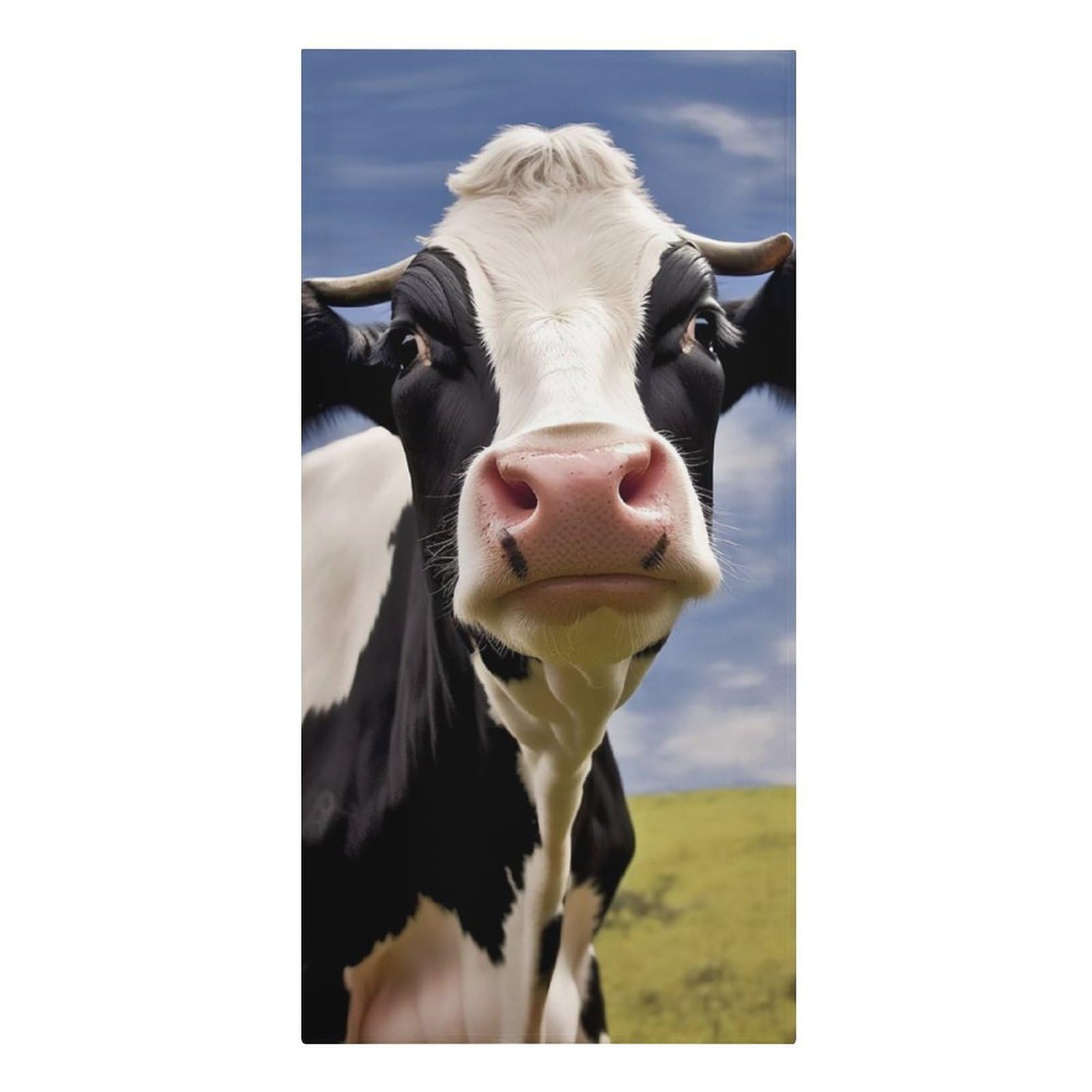 QMNLKH Black White Cow Beach Towel for Women, Large Microfiber Pool Towel for Men, Absorbent Swim Towels for Home, Lightweight Bath Towels for Camping, Yoga, 30.3"x61.4"
