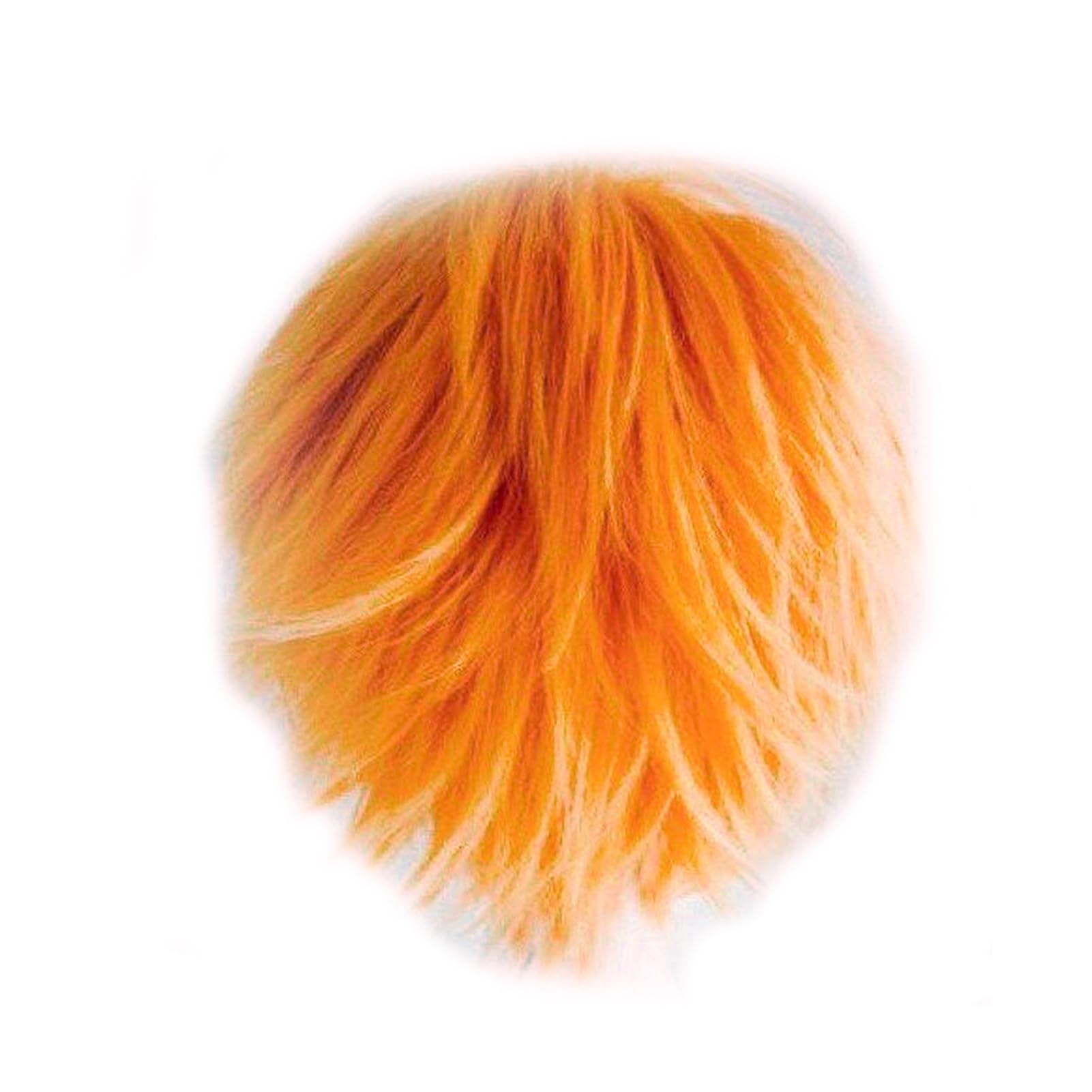 Dcbaboo Orange Wig Short Curly Wig Men/Women Wigs Anime Cosplay Wig 12" Natural Fluffy Layered Straight Hair Unisex Halloween Wig Fancy Dress Synthetic Full Wig with Wig Cap - Image 4