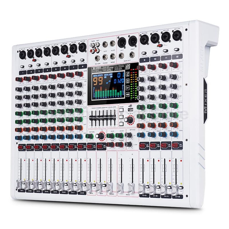 Mixer Digitale USB Bluetooth a 12 canali con 99 Tipi di Effetti di Riverbero for spettacoli di Nozze sul palco