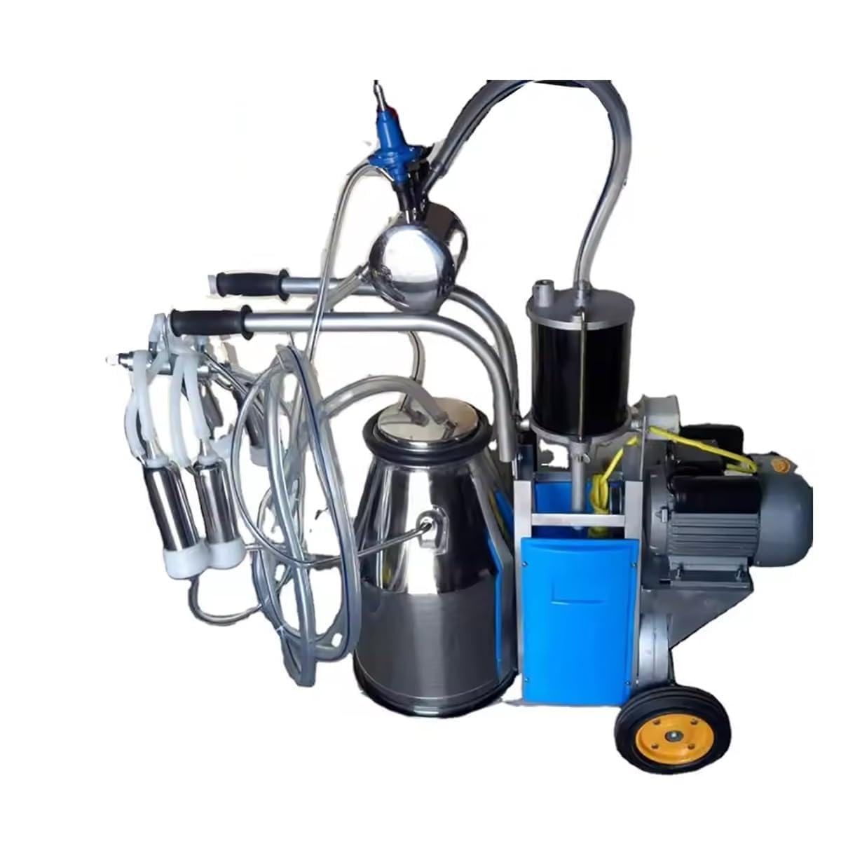 QYLTTDM Electric Milking Machine 25L, 1440 RPM 15-20 Cows Per Hour Milker Machine, Milking Equipment with Stainless Steel Bucket Single Cow Milking Machine, for Cows Goats Sheep