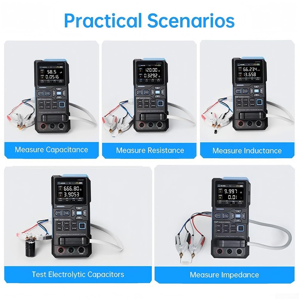 Digitaler Brücken-Tester, LC1020E Handheld LCR ESR mit intelligenter Sortierfunktion, mehrere Testfrequenzen für elektronische Komponenten (LC1020E in Englisch)