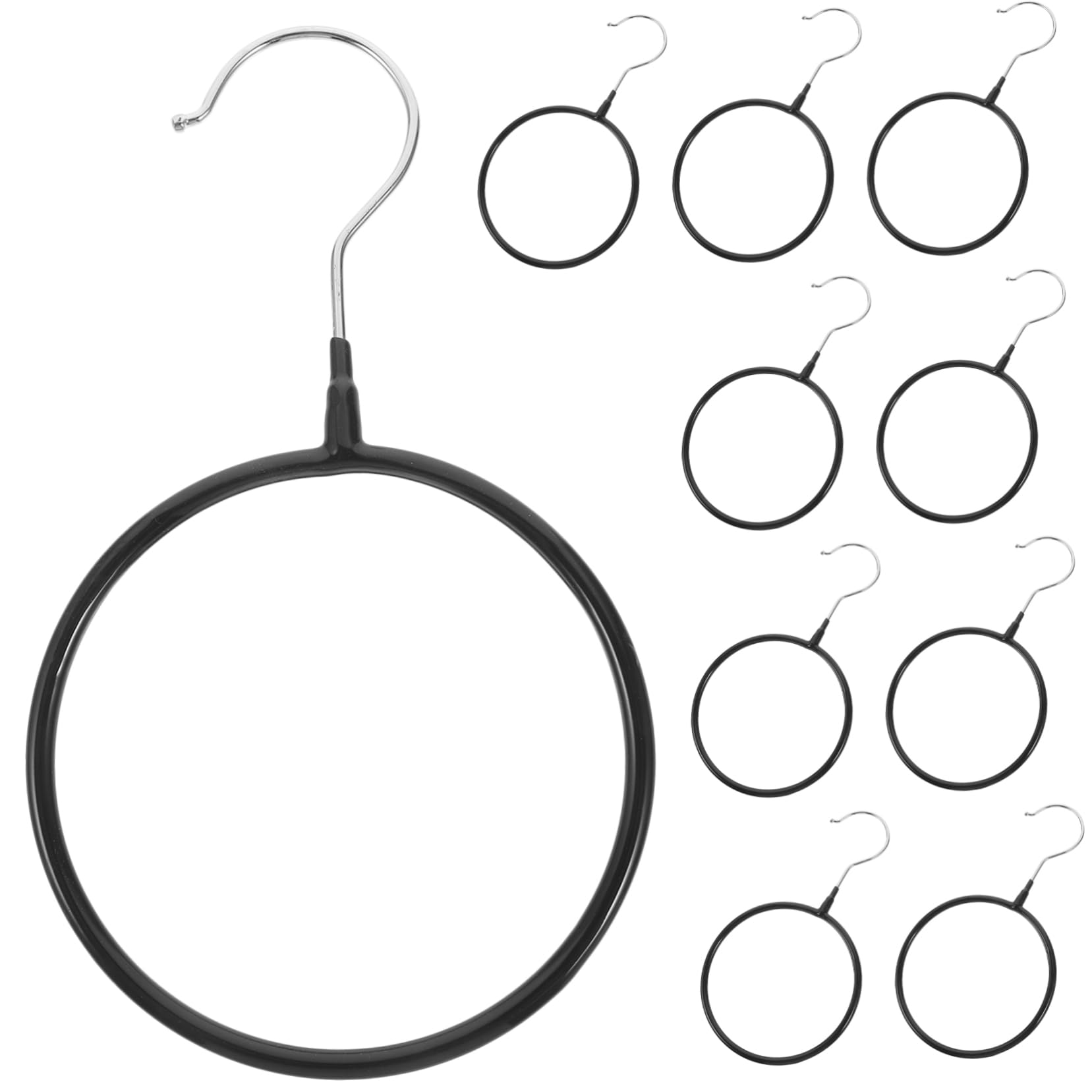 HOOTNEE 10pcs Non-Slip Scarf Hanger and Tie Organizer Clothing Rack for Shawls Belts Ties and Accessories Space Saving Closet