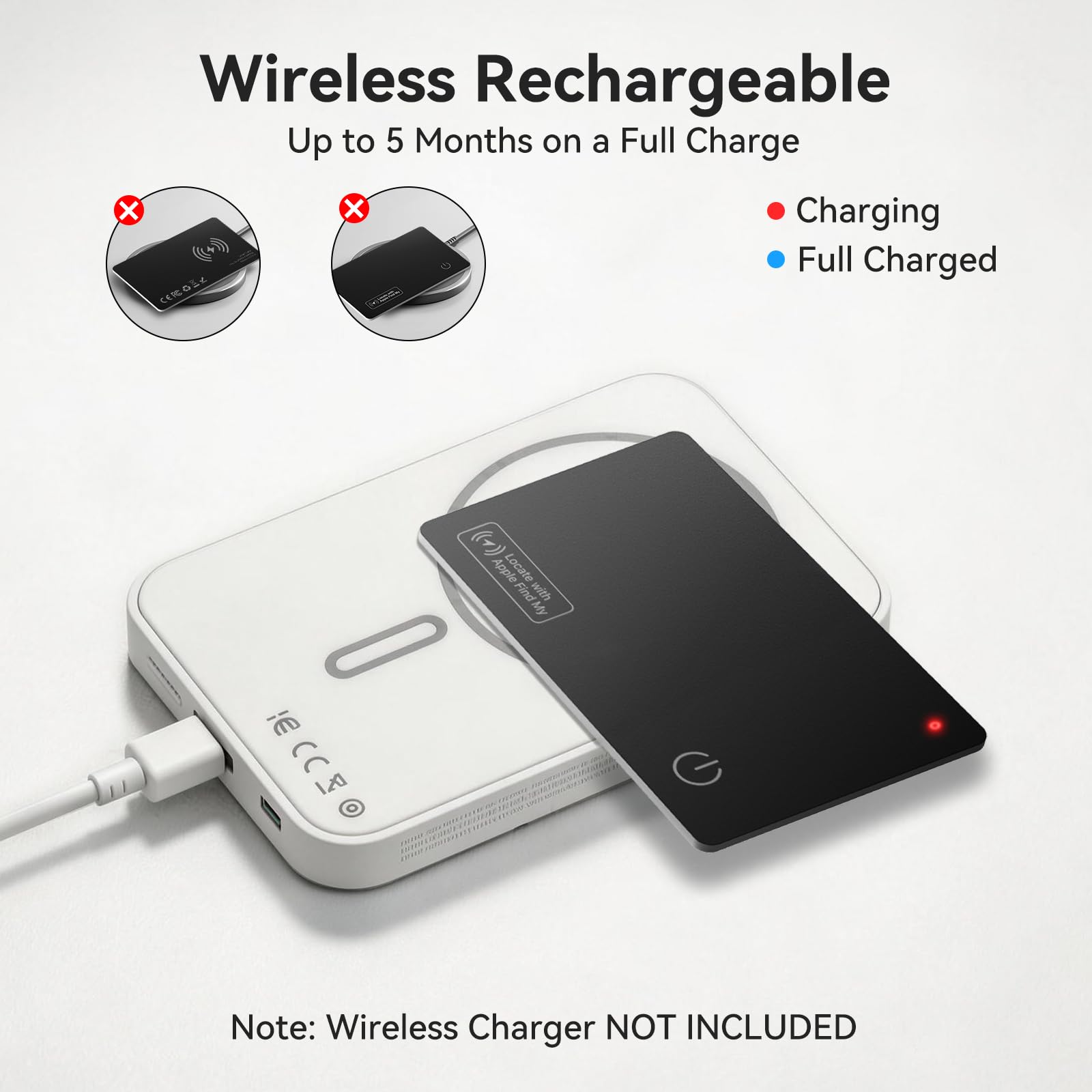 Tarjeta de seguimiento de cartera compatible con Apple Find My, buscador de billetera delgado de 0.08 pulgadas, impermeable IP68, tarjeta de seguimiento para cartera, etiqueta de equipaje