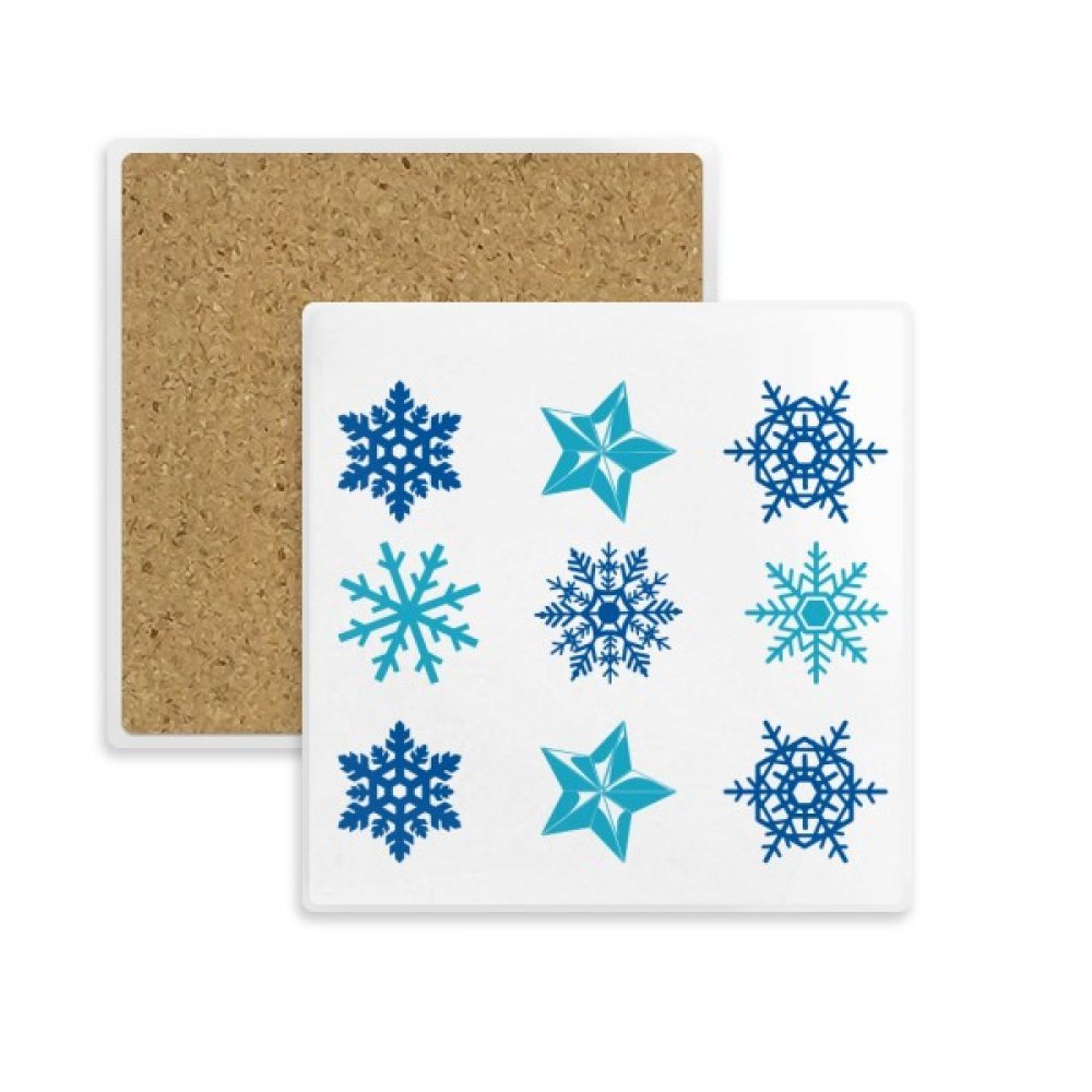 Coaster flocon de neige de Noël dessous de verre rond absorbant multicolore