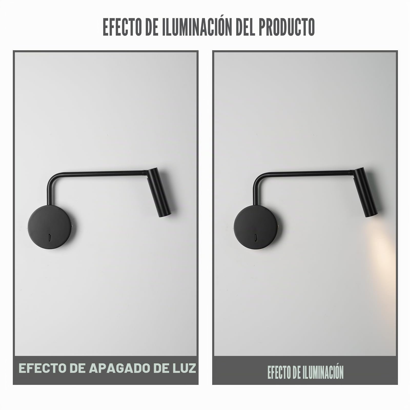 zhxinashu Aplique pared Interior LED Modernas, Lámpara de Lectura Brazo Oscilante Regulable 350° – Blanco Cálido, Aplique pared Industrial de 3W para Dormitorio, Salón, Cabecera de Cama(Negro)