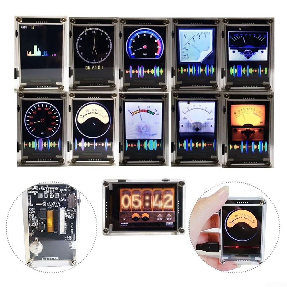 Besttoolifes Analizzatore di spettro audio, VU Meter di livello musicale a controllo vocale 2,4 pollici ritmo HD LCD Display di simulazione a colori 10 modalità USB Analizzatore di spettro audio