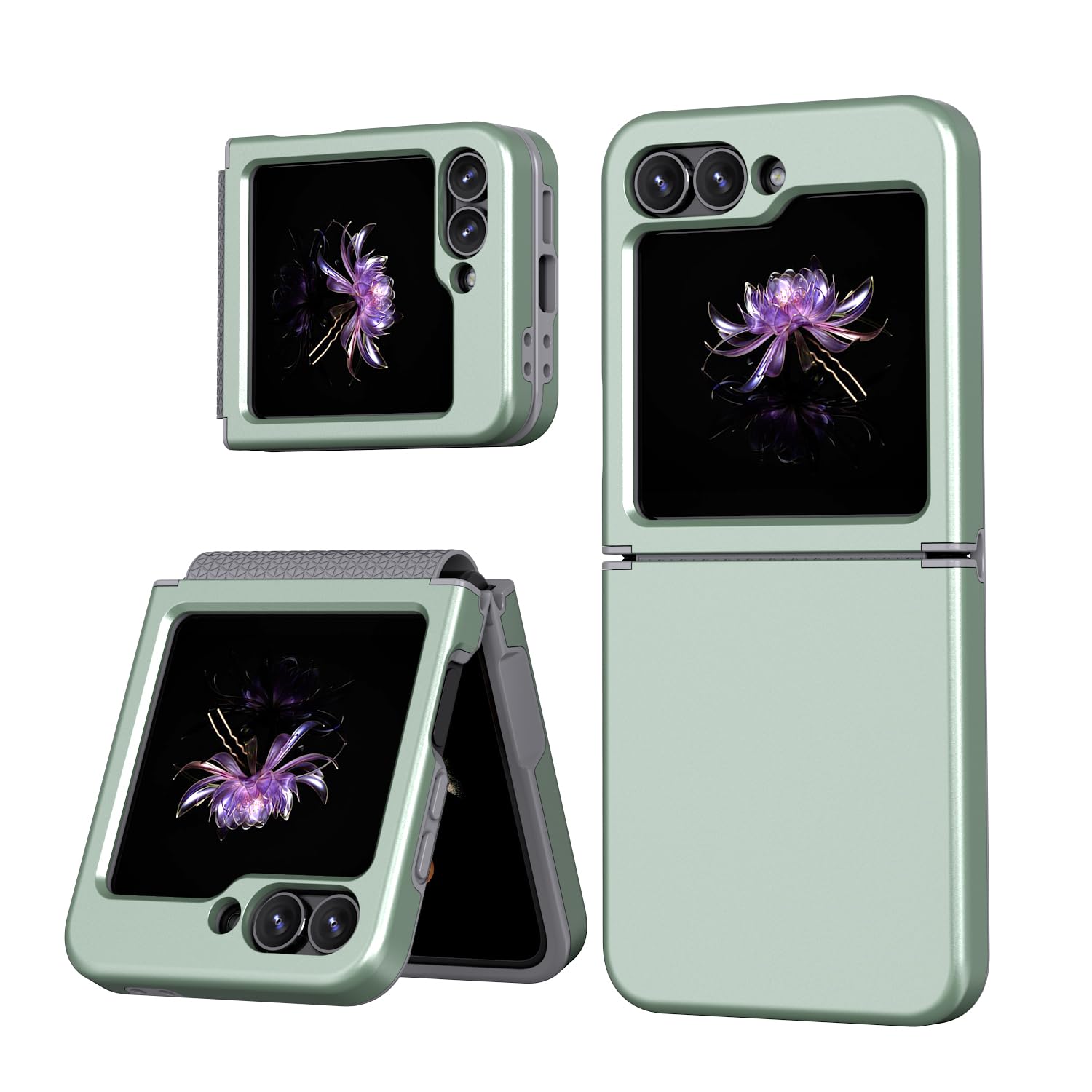 HAII for Samsung Galaxy Z Flip 6/Z Flip7 FE Case, Hinge Protector and Shockproof TPU and Microfiber for Samsung Galaxy Z Flip 6/Z Flip7 FE (Mint Green