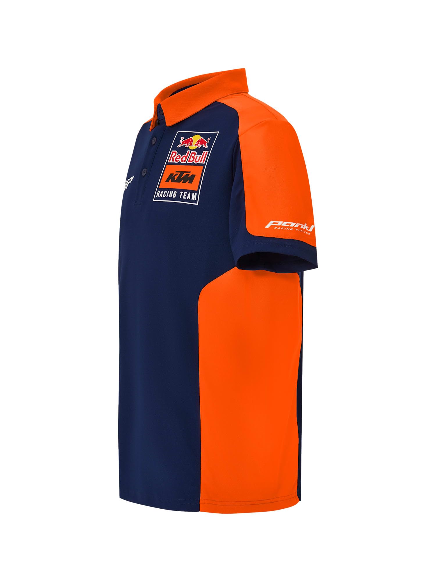 Red Bull - KTM Replica Team Polo KTM Racing Team Logo - Hommes - Taille S - Bleu/Orange - Tissu évacuant l'humidité - Col polo classique