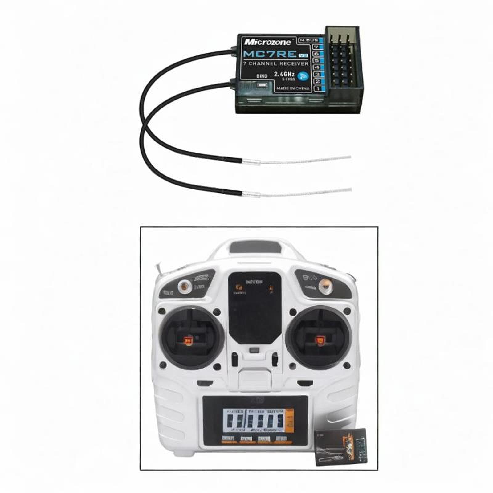 MC7RE V2 - Receptor de 7 canales de 2.4 GHz para drones y cuadricópteros Microzone SFHSS System RC