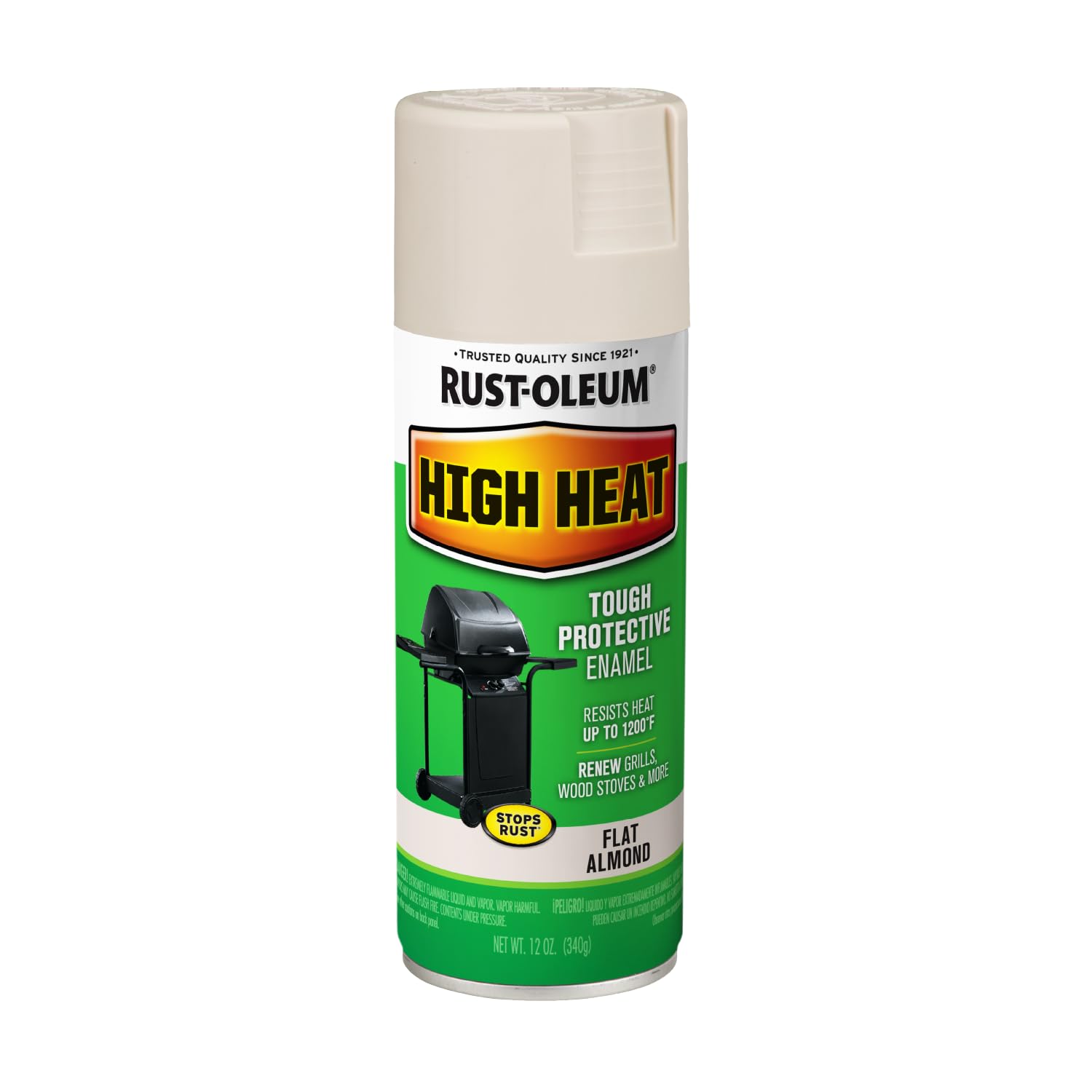 Rust-Oleum 7750830 High Heat Enamel Spray Paint, 12 oz, Almond