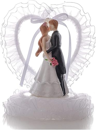 KIPETTO Decoración romántica para tarta de boda, decoración romántica de novia y novio para boda, día de San Valentín, aniversario, fiesta de