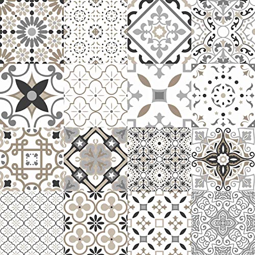 Toile cirée au mètre - Largeur 140 cm - Carreaux de Ciment - Gris