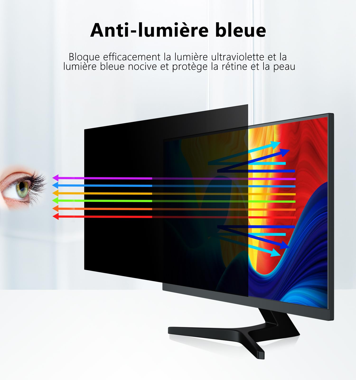 PYS Filtro de privacidad para pantalla PC de 27 pulgadas 16:9, protector de pantalla anti espía, antiluz, azul película, extraíble filtro de privacidad
